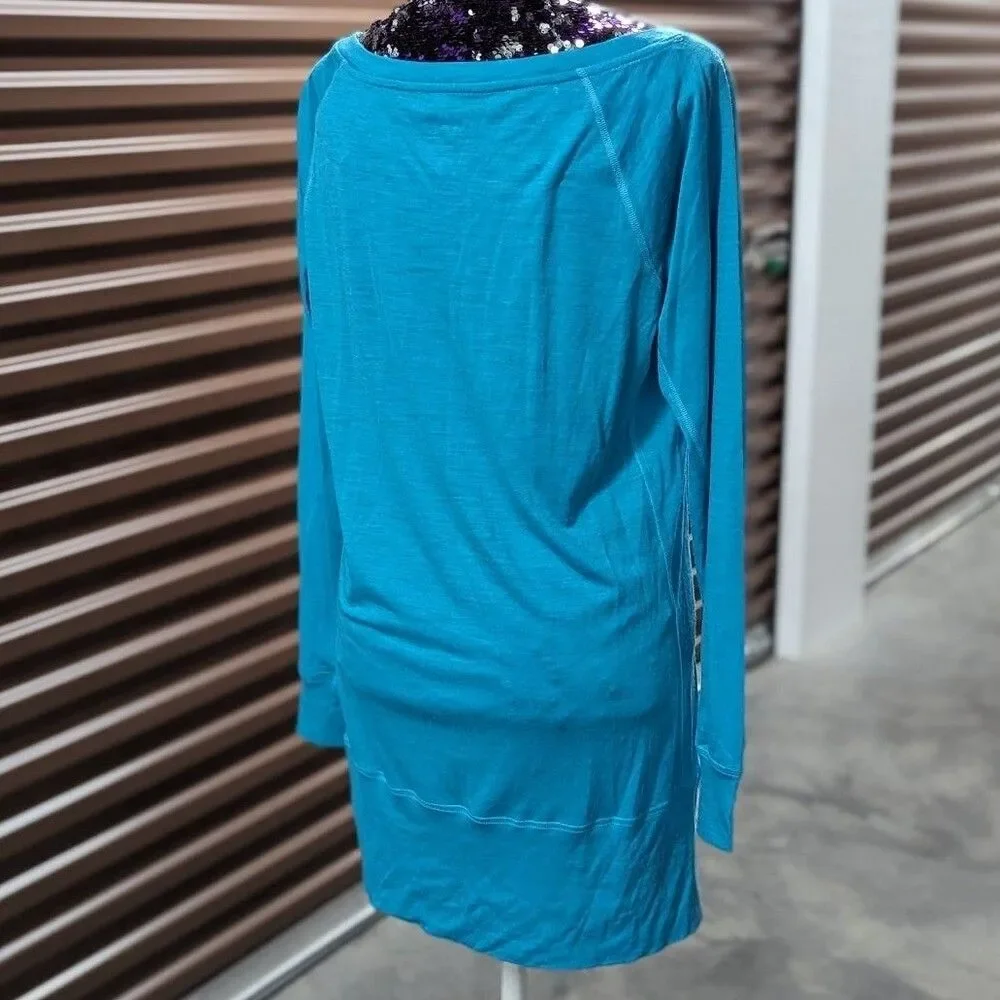 Nike Women's Small Blue DriFit Long Sleeve Tunic Shirt‎ Normcore Athleisure